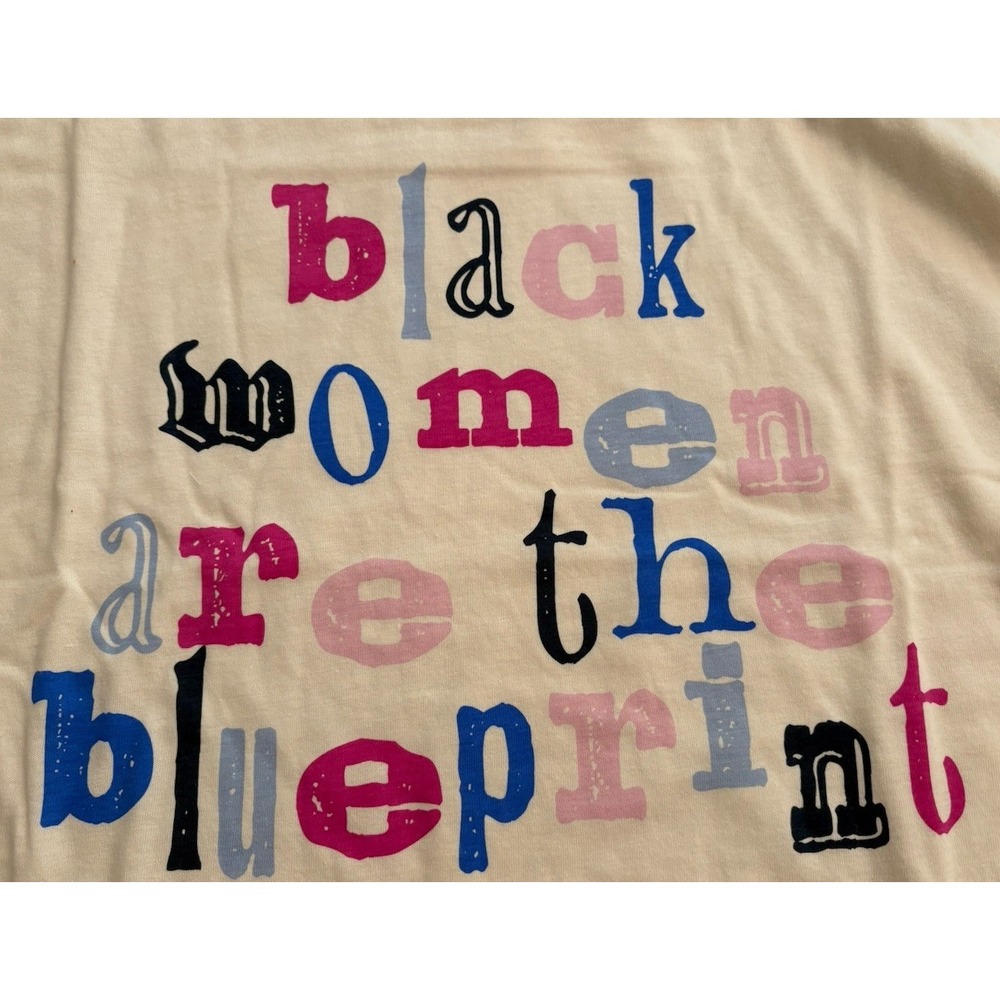 Legendary Rootz Black History Women's Blueprint T-Shirt 3XL Cream NWT